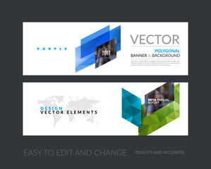 Wall Mural - Vector set of modern horizontal website banners with colourful d