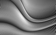 Vector warped lines background. Flexible stripes twisted as silk forming volumetric folds. Monochrome variable width stripes with shadows and highlights. Modern abstract creative backdrop.