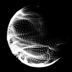 Wall Mural - abstract vector destroyed mesh spheres. sphere breaking apart into points. futuristic technology sty