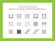 Vector icons of composite materials