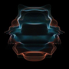 Poster - abstract vector colorful mesh on dark background. futuristic style card. elegant background for busi