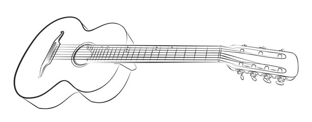 Canvas Print - Guitar sketch. 