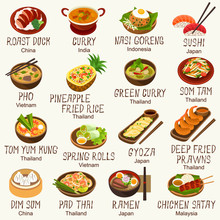 Asian Foods Vector Set