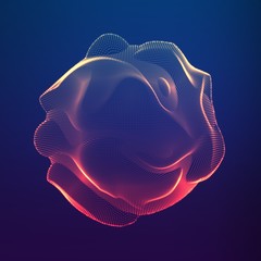 Poster - abstract vector colorful mesh on dark background. futuristic style card. elegant background for busi