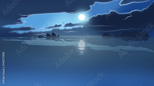 Cartoon Illustration Of Cloudy Day On The Sea Buy This Stock Illustration And Explore Similar Illustrations At Adobe Stock Adobe Stock