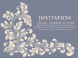 Wedding invitation card. Vector invitation card with elegant text and floral ornament. Hand drawn floral element with leaves and flowers. Exquisite invitation or wedding card for you.
