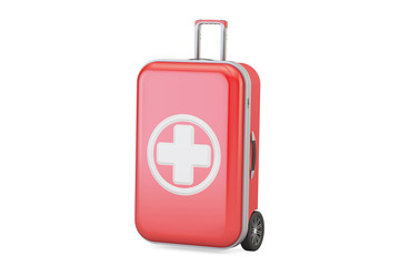 Wall Mural - First aid kit for travel concept, 3D rendering