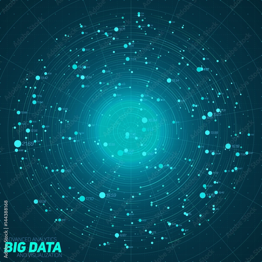 Big data blue visualization. Futuristic infographic. Information ...
