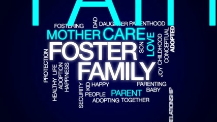 Canvas Print - Foster family animated word cloud, text design animation.