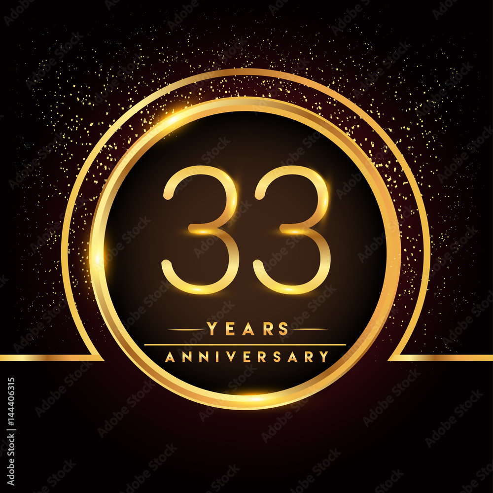 33rd Design Image vectorielle Stock thirty three years birthday celebration ...