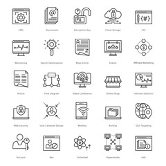 Poster - web and seo line vector icons 49