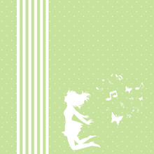 Background, Girl, Flying, Enjoyment, Music, Grass Green, Youth
