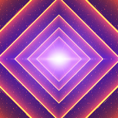 Poster - Vector data flow visualization. Square glowing tunnel of colorful big data flow as binary strings. Cyber world of code. Cryptographic analysis. Bitcoin blockchain transfer. Information stream
