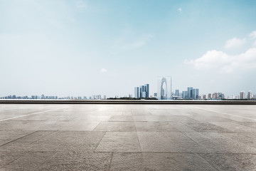 Wall Mural - empty floor with cityscape of suzhou