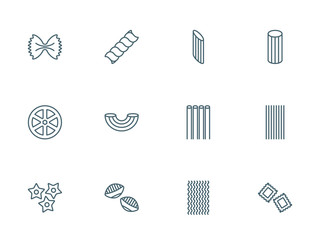 Pasta set of vector icons