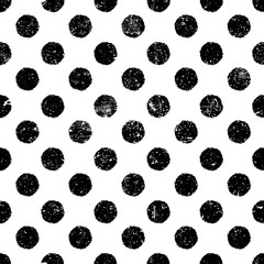 Aufkleber - Grunge dots seamless pattern. Abstract vintage polka dot pattern