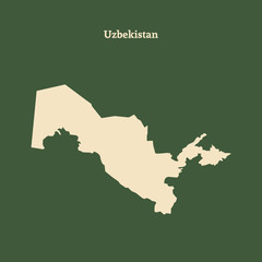 Wall Mural - Outline map of Uzbekistan. vector illustration.