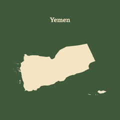 Wall Mural - Outline map of Yemen.  vector illustration.