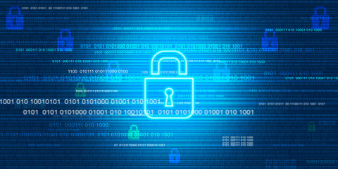 Poster - Blue Abstract digital security background design
