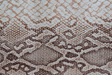 Sticker - Genuine leather texture with imitation of exotic reptile with with an interesting pattern, trendy background, beautiful pattern. Concept of shopping, manufacturing