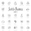 © tomasknopp - Set of black sketch business icons isolated on light background.