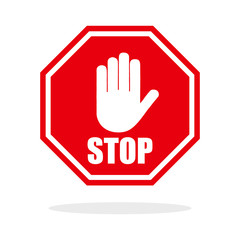 red stop hand sign