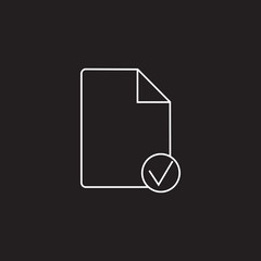 Poster - File line icon, blank document outline vector logo illustration,