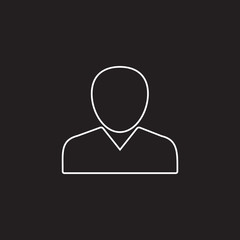 Poster - person line icon, user outline vector logo illustration, account