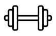 Dumbbell or dumbells weight training equipment line art vector icon for exercise apps and websites