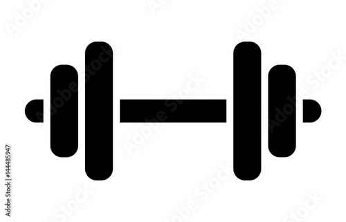 Fotografia Dumbbell or dumbells weight training equipment flat vector icon for exercise app