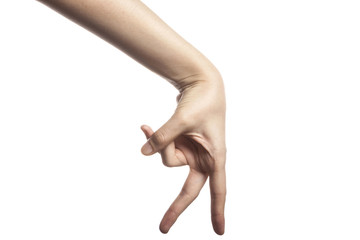 gesture with hand finger, index finger make a walk.