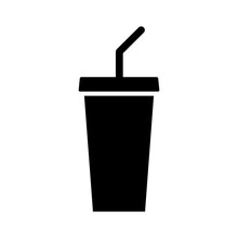 Soda Beverage Or Soft Drink With Straw Flat Vector Icon For Food Apps And Websites