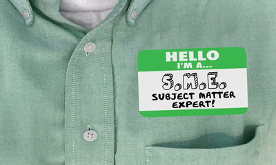 hello i am sme subject matter expert name tag shirt 3d illustration