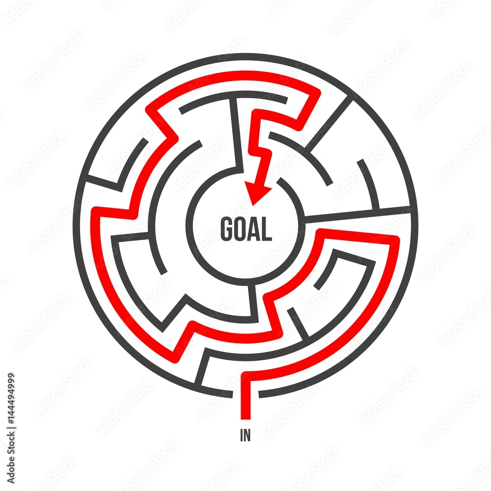Illustration of Vector Maze Logo Isolated. Labyrinth Game Puzzle ...