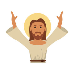 Wall Mural - portrait jesus christ blessed image vector illustration eps 10