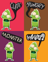Poster - alien monster character doodle art design