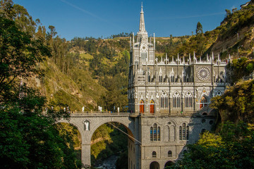 The famous white Cathedral in Ipiales, Colombia