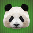 Panda face vector illustration consisting of triangles. Low poly design