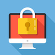 © Jane Kelly - Desktop computer and lock on screen. Computer security, password, privacy, confidential information protection concepts. Premium quality. Modern flat design graphic elements. Vector illustration