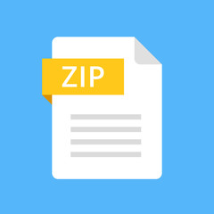 Aufkleber - Zip file icon. Modern flat design graphic illustration. Vector zip icon