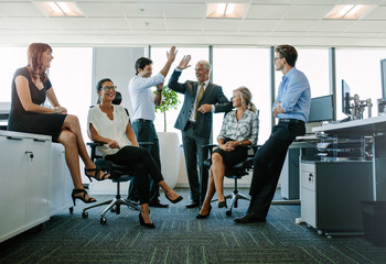 Business team enjoying success at office