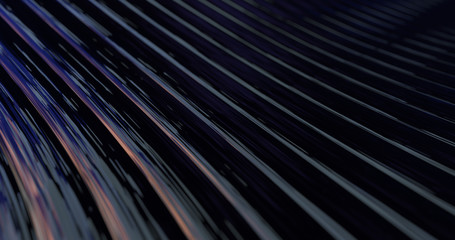Poster - Metallic Reflection. Silver 3D Abstract red and blue metal background