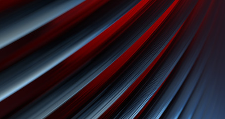 Poster - Metallic Reflection. Silver 3D Abstract red and blue metal background