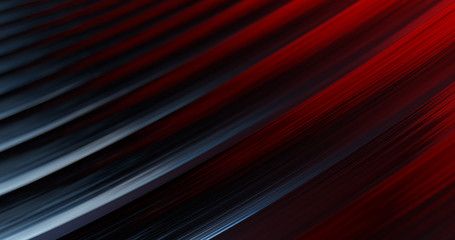 Poster - Metallic Reflection. Silver 3D Abstract red and blue metal background
