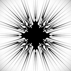 Poster - Abstract burst element in clipping mask. Radial, radiating lines. Geometric rays, beams circular abstract pattern. Explosion, starburst, sunburst effect.