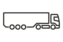 Vehicle Icons: European Truck Semitrailer 2. Vector.