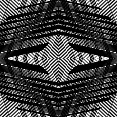 Fototapete - Symmetrical repeatable mesh, grid background with mirrored geometry