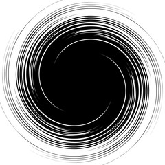 Aufkleber - Abstract illustration with spiral, swirl element in clipping mask. Irregular concentric lines forming a vortex