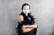 © Nomad_Soul - Pantomime actress with makeup posing in studio