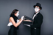 © Nomad_Soul - Pantomime actors comedy performing with case